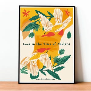 L'Amore ai tempi del colera, Copertina del libro, Gabriel García Márquez, Poster, Arte da parete, Design tropicale, Illustrazione, Natura