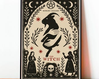 The Witch Movie Poster: Gothic Horror Film Art Print, Vintage, Wall Art, Movie, Modern Design, Modern Geek, Home Decor, Black White, Simple