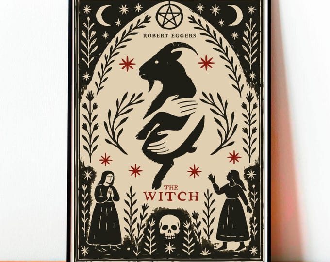 Póster The Witch, arte mural vintage de terror, decoración cinematográfica Robert Eggers, impresión gótica escalofriante