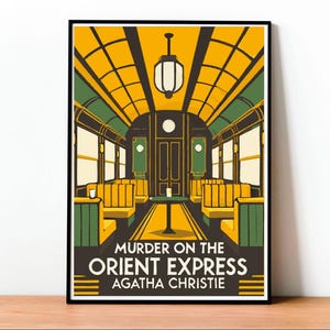 Assassinato no Expresso Oriente, copertina del libro, Agatha Christie, poster, arte da parete, minimalista, letteratura classica
