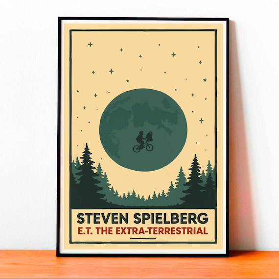 E.T. ポスター、スティーヴン・スピルバーグ SF 映画アートプリント