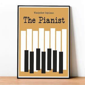 Il Pianista, Władysław Szpilman, Poster, Copertina del libro, Design moderno, Letteratura russa, Design minimalista, Arte da parete