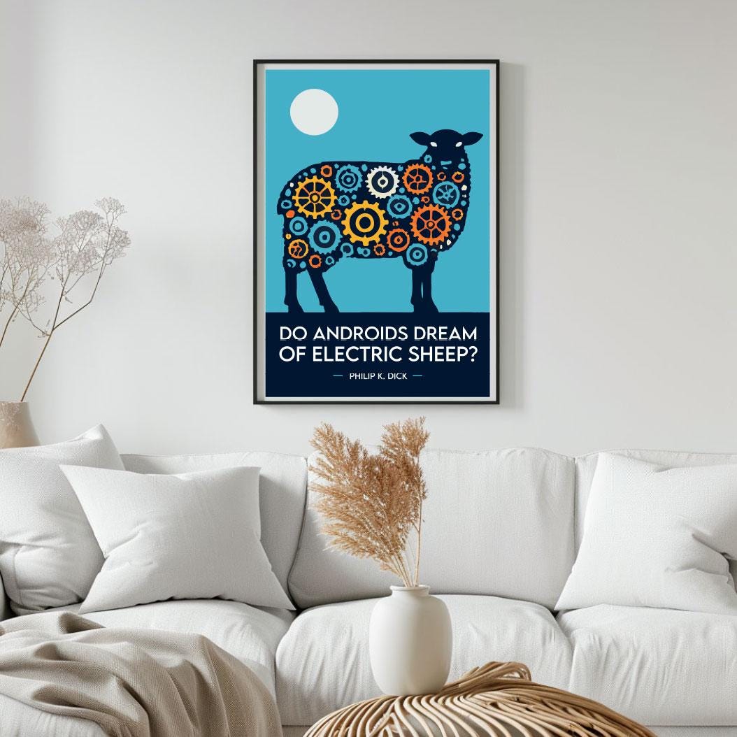 Do Androids Dream of Electric Sheep Poster, Philip K. Dick Art