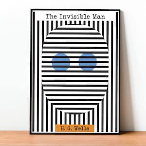 L'Uomo Invisibile, Copertina di Libro, H.G. Wells, Poster, Design Moderno, Letteratura Geek, Design Minimalista, Arte di Fantascienza