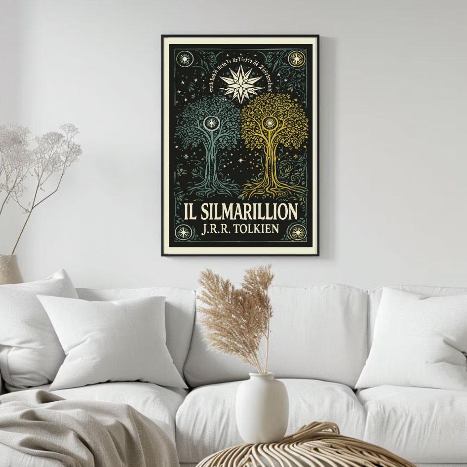 The Silmarillion Poster, J.R.R. Tolkien, Epic Fantasy Art, Middle
