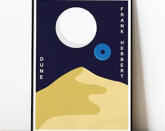 Dune Poster, Sci-Fi Poster, Vintage Poster, Wall Art, Modern Design, Book Poster, Digital Print, Cover Poster, Book Lover Gift, Universe Art