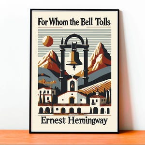 Poster For Whom the Bell Tolls – Copertina Iconica Celebrante il Romanzo di Guerra Classico di Hemingway