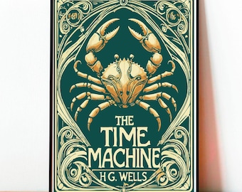 The Time Machine Poster, Wells, Sci-Fi Poster, Vintage Poster, Wall Art, Modern Design, Book Poster, Digital Print, Cover Poster, Book Lover
