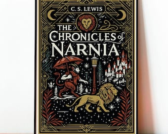 Classic Fantasy Novel Poster Inspired by Narnia, Classic Fantasy Art, Book Poster, Vintage Home Design, Kids Room, Book Gift
