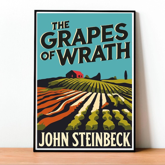 The Grapes of Wrath Book Cover Art Print: John Steinbeck