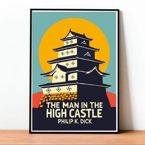 El hombre en el castillo, portada del libro, Philip K. Dick, cartel, diseño moderno, literatura geek, diseño minimalista, ciencia ficción