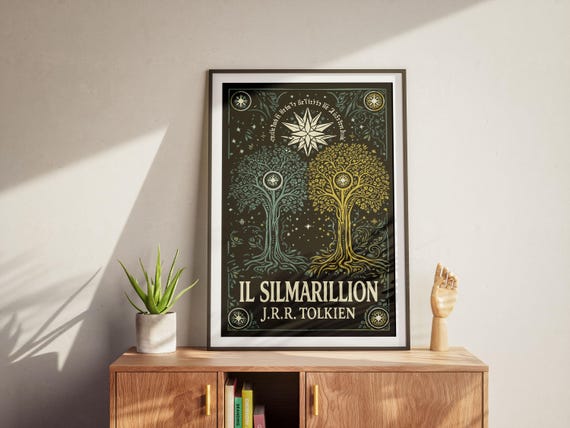 The Silmarillion Poster, J.R.R. Tolkien, Epic Fantasy Art, Middle