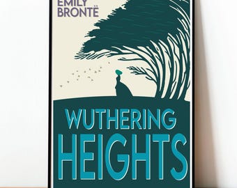 Wuthering Heights, Book Cover, Poster, Emily Bronte, Book Lover