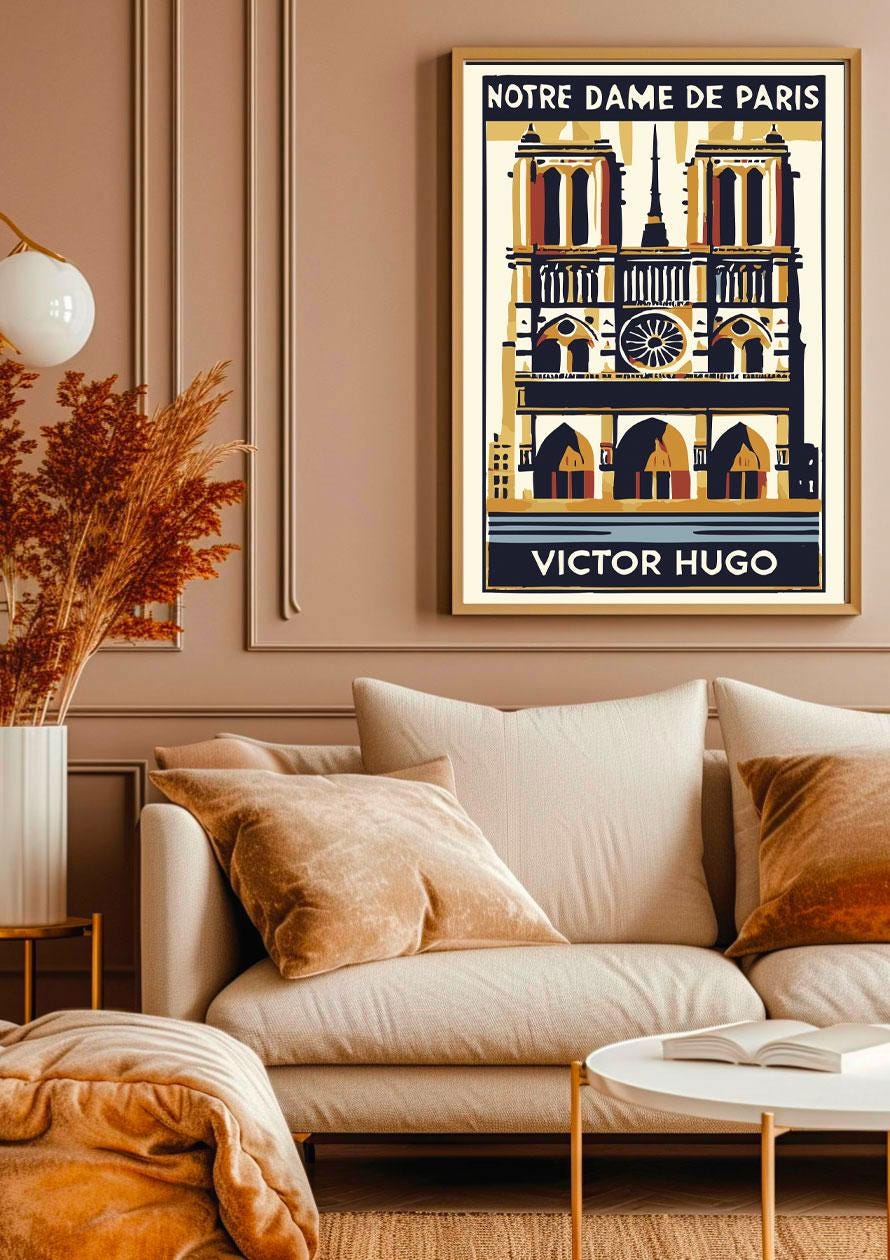 Notre-dame De Paris Poster, Victor Hugo Book Print, the Hunchback