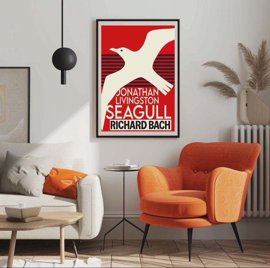 Jonathan Livingston Seagull Poster, Vintage Poster, Wall Art