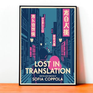 Lost in Translation Poster, Arte Cinematografica Cult, Poster Vintage, Design Unico, Arte da Parete, Decorazione Casa, Arte Fatta a Mano
