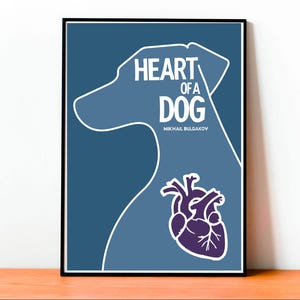Il Cuore di un Cane Poster, Mikhail Bulgakov Arte, Letteratura Russa Classica, Design Minimalista, Regalo per Amanti dei Cani