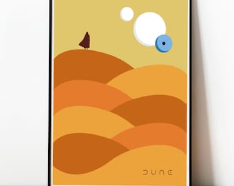 Dune, Frank Herbert, Buchcover, Poster, Wandkunst, Science-Fiction, Klassische Literatur, Epische Saga, Futuristischer Roman
