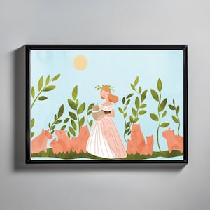 Circe, Odissea, Strega, Mitologia greca, illustrazione carina, Stampa artistica, Arte da parete, Poster, Bambini, Mito tradizionale