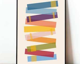 Minimalist Literary Poster, Abstract Book Art Print, Modern Wall Decor for Reading Nooks and Contemporary Home Interiors, Print Geometric