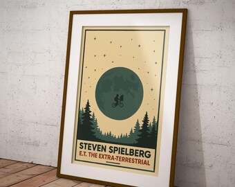 E.T. ポスター、スティーヴン・スピルバーグ SF 映画アートプリント