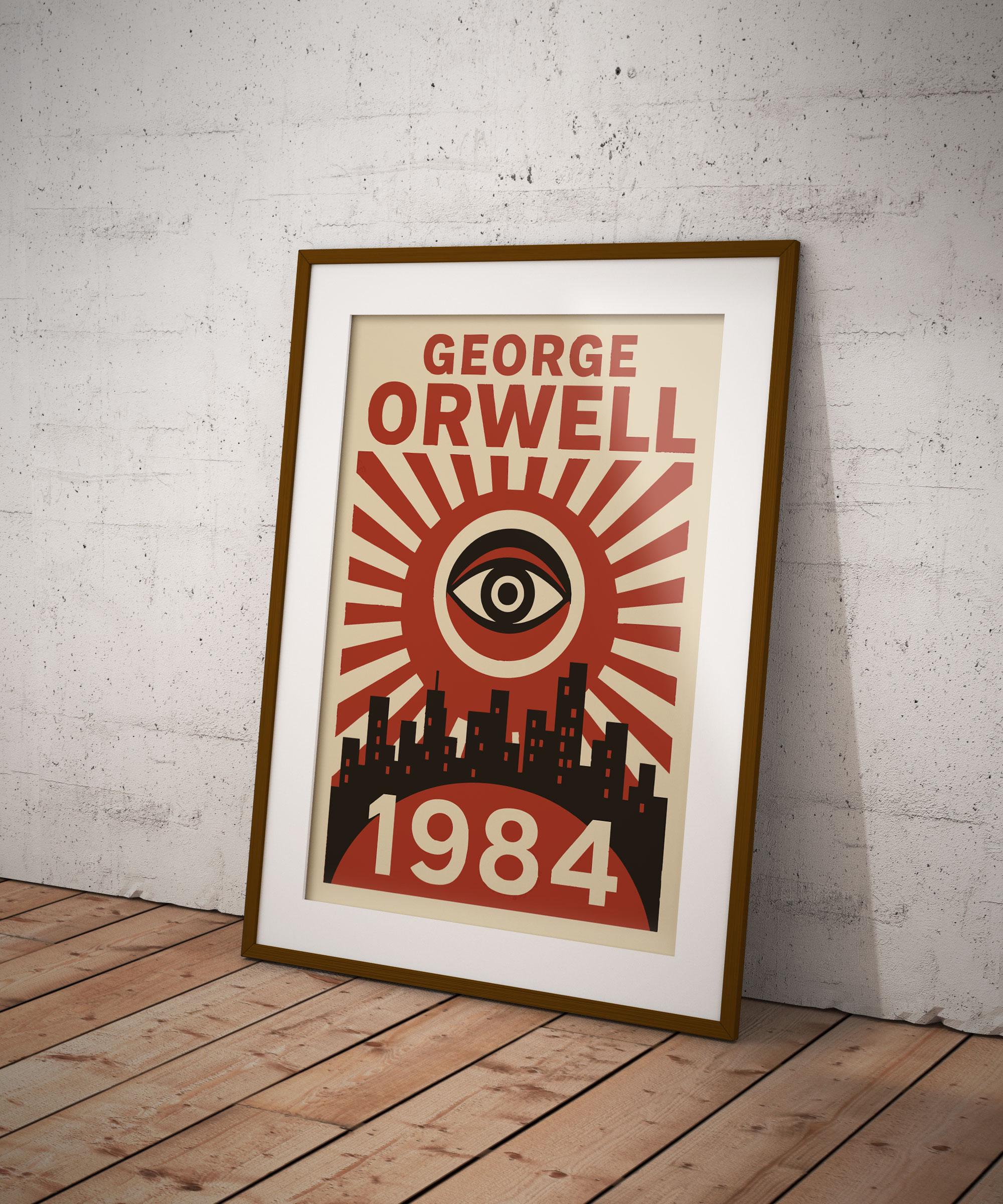 1984年 ポスター, ジョージ・オーウェル 文学アート, ディストピア装飾