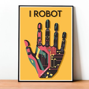 Io, Robot, Copertina del Libro, Isaac Asimov, Poster, Design Moderno, Letteratura Geek, Design Minimalista, Fantascienza