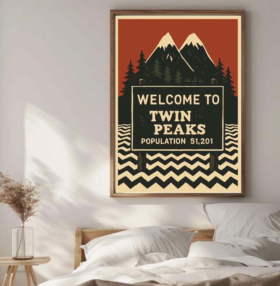 Twin Peaks Poster, David Lynch Print, Cult Geek, Surreal Mystery