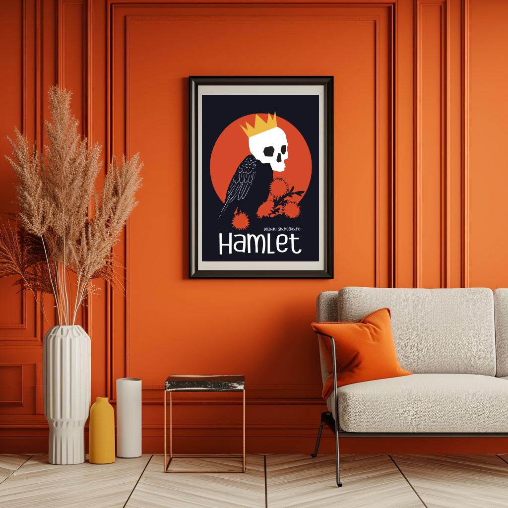 Hamlet Poster: William Shakespeare Art Print, Vintage Book Cover ...
