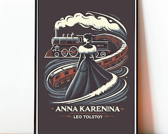 Póster Anna Karenina – Arte de Portada Icónica que Celebra el Clásico Ruso de Tolstoy