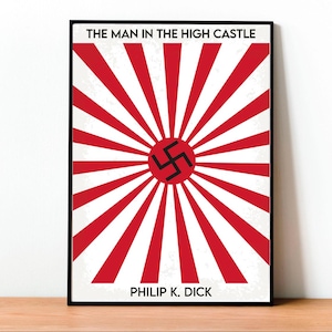 La svastica sul sole, copertina del libro, Philip K. Dick, poster, design moderno, letteratura geek, design minimalista, arte sci-fi