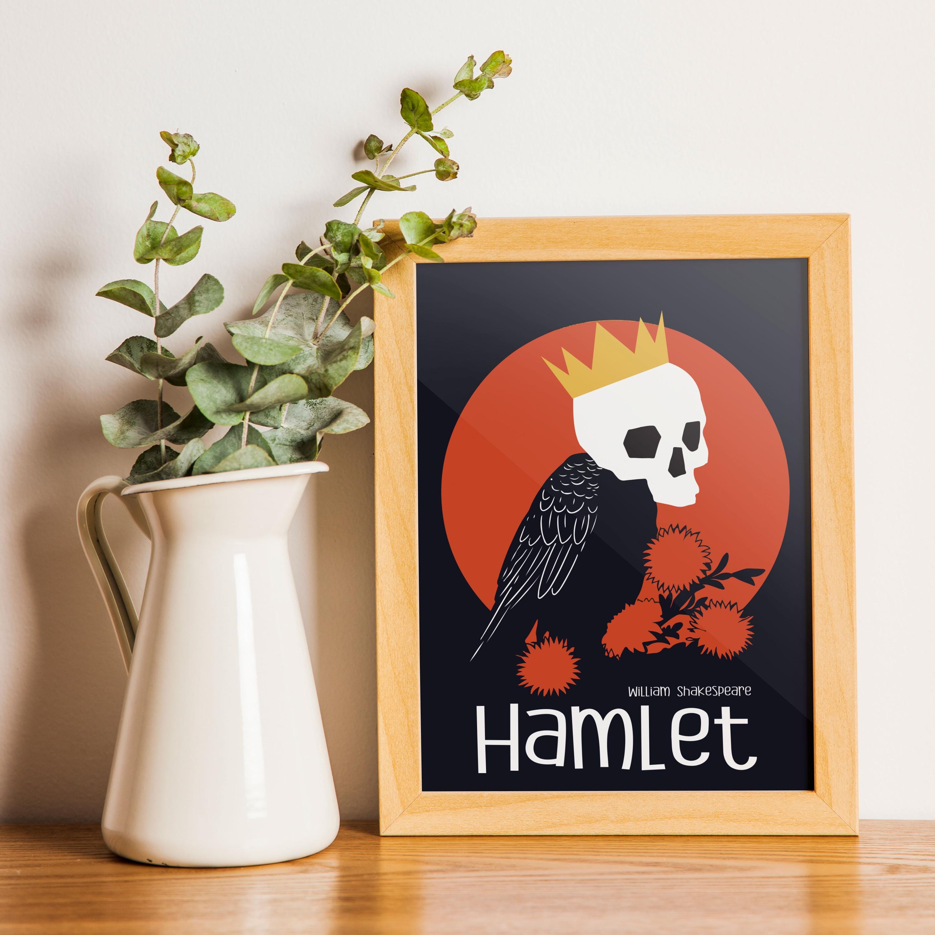 Hamlet Poster: William Shakespeare Art Print, Vintage Book Cover ...