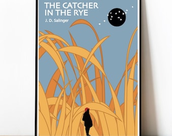 The Catcher in the Rye Poster, J.D. Salinger Book Cover Print, Classic Literature, Minimal Design