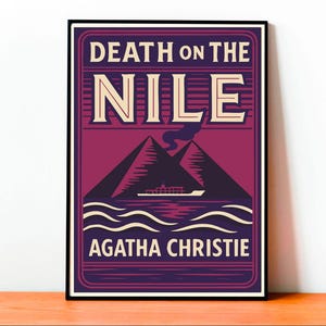 Poster Death on the Nile, Agatha Christie Art, Mistero Classico, Copertura Vintage del Libro, Design Unico, Arte da Parete, Decorazione Casa