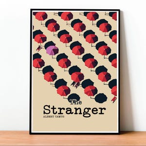 Lo straniero, Copertina del libro, Albert Camus, Poster, Design moderno, Letteratura francese, Design minimalista, Arte da parete