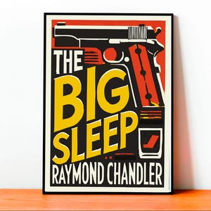 The Big Sleep Poster, Raymond Chandler, Stampa Vintage, Romanzo Poliziesco, Arte Murale Noir, Copertina di Libro Classico