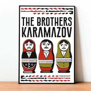 I Fratelli Karamazov, Copertina del Libro, Fyodor Dostoevsky, Poster, Stampa, Letteratura Russa, Decorazioni per la Casa, Arte da Parete