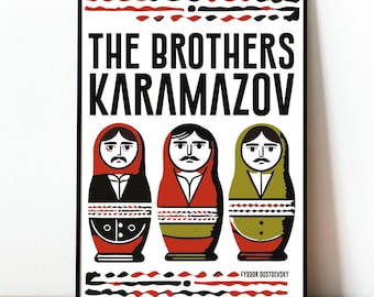 Les Frères Karamazov, Couverture de Livre, Fyodor Dostoevsky, Affiche, Impression, Littérature Russe, Décor de Maison, Art Mural