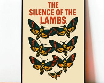 Silence of the Lambs Poster: Handmade Cult Thriller Film ArtVintage, Wall Art, Movie, Classic literature, Modern Design