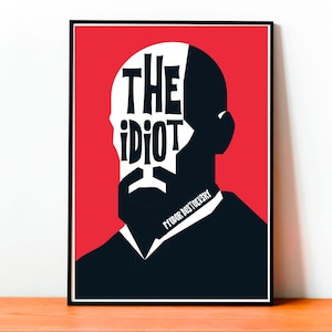 L’Idiota Poster, Fyodor Dostoevskij Arte, Design Minimalista Libro, Letteratura Russa Classica, Poster Romanzo, Idea Regalo Letterario