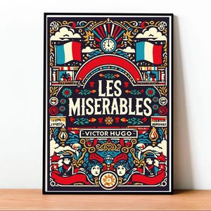 I Miserabili - Poster Victor Hugo, Letteratura Classica, Arte Vintage, Elegante Decorazione da Parete, Romanzo Ispiratore, Capolavoro