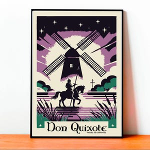 Copertina Vintage Don Chisciotte, Poster Miguel de Cervantes, Stampa Letteratura Classica, Illustrazione Romanzo Antico, Arte Libro Storico