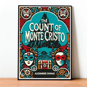 Il Conte di Montecristo: Poster d'Arte Letteraria Classica di Alexandre Dumas, Regalo