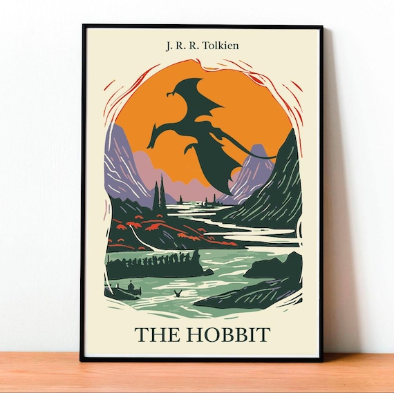 The Hobbit Poster, Bilbo Baggins Art, Tolkien Poster, Middle-Earth Art, Fantasy Art, Minimalist Poster, Vintage Book Art, Epic Adventure