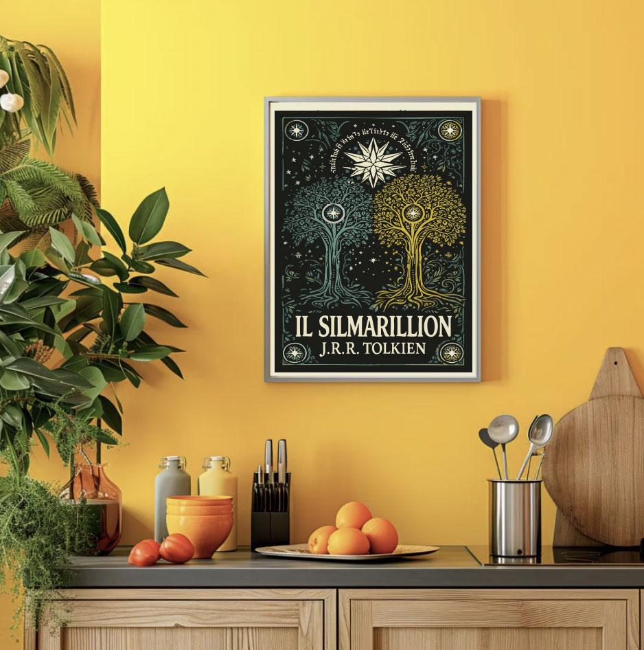 The Silmarillion Poster, J.R.R. Tolkien, Epic Fantasy Art, Middle