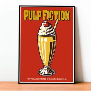 Pulp Fiction Poster, Quentin Tarantino, Arte da parete, Film anni '90, Poster minimalista, Cinema classico, Arte cult, Uma Thurman