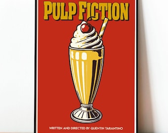 Pulp Fiction Poster, Quentin Tarantino, Wandkunst, 90er Jahre Film, Minimalistisches Poster, Klassischer Film, Kultfilm, Uma Thurman