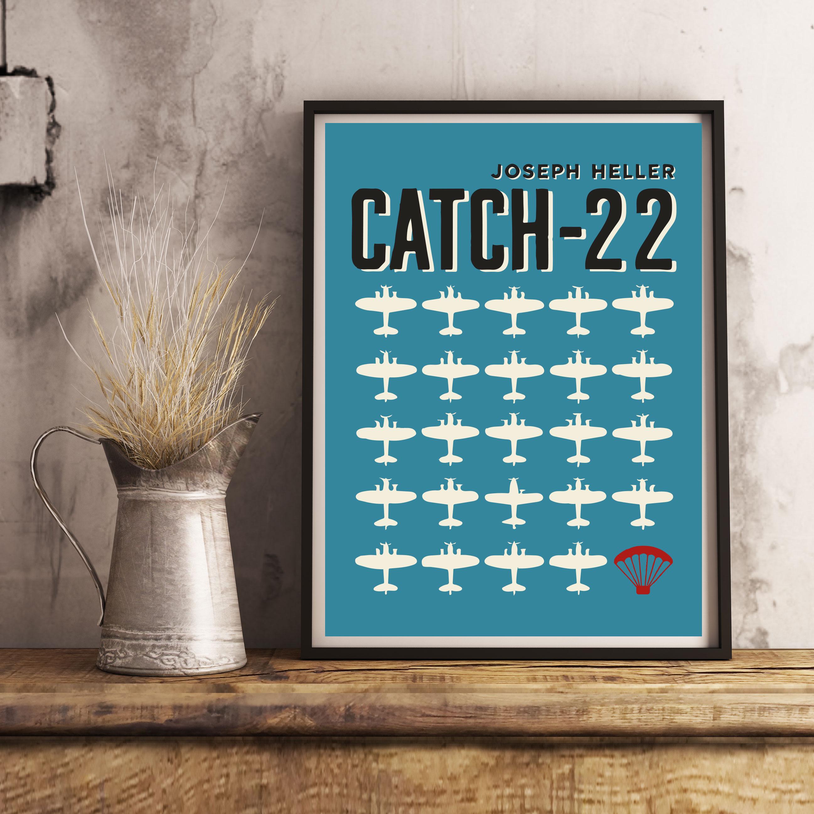 Catch-22 Poster, Joseph Heller Book Cover Print, Satirical War