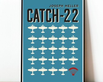 Catch & Release ピューター彫刻 他 画像の洋書2冊 Catch-22 Poster, Joseph Heller Book Cover Print, Satirical War