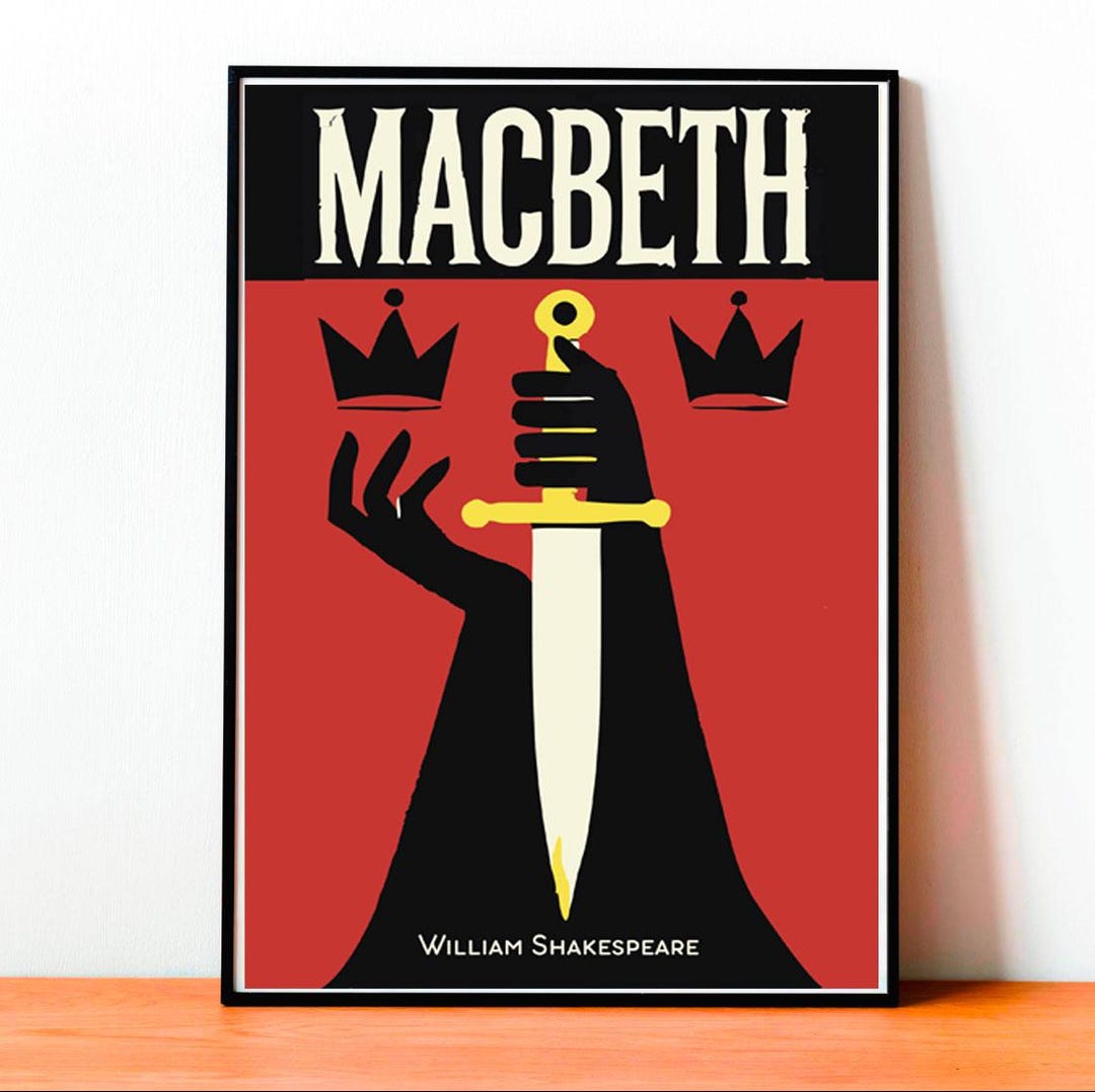 Macbeth Poster William Shakespeare Literary Art Home Decor Wall Art Macbeth Poster William Shakespeare Literary Art Home Decor Wall Art
